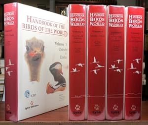 Image du vendeur pour Handbook of the Birds of the World. I - Ostrich to Ducks. II - New World Vultures to Guineafowl. III - Hoatzin to Auks. IV - Sandgrouse to Cuckoos. V - Barn-owls to Hummingbirds. VI - Mousebirds to Hornbills. VII - Jacamars to Woodpeckers. VIII - Broadbills to Tapaculos. IX - Cotingas to Pipits and Wagtails. X - Cuckoo-shrikes to Thrushes. XI - Old World Flycatchers to Old World Warblers. XII - Picathartes to Tits and Chickadees. XIII - Penduline-tits to Shrikes. XIV - Bush-shrikes to Old World Sparrows. XV - Weavers to New World Warblers. XVI - Tanagers to New World Blackbirds. [XVII] Special Volume - New Species and Index mis en vente par Bow Windows Bookshop (ABA, ILAB)