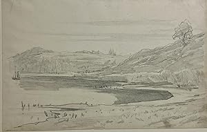 Seller image for Antique drawing | Northern landscape by a lake / Een fjord in Noorwegen door Willem Maris, ca. 1871, 1 p. for sale by Antiquariaat Arine van der Steur / ILAB