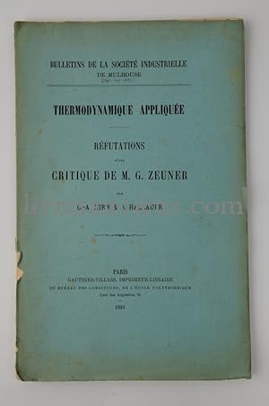 Thermodynamique appliquée - Réfutations critique de M.G. Zeuner