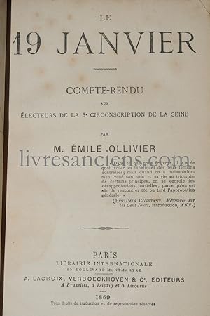 Le 19 janvier, compte rendu aux électeurs de la 3ème circonscription de la Seine.