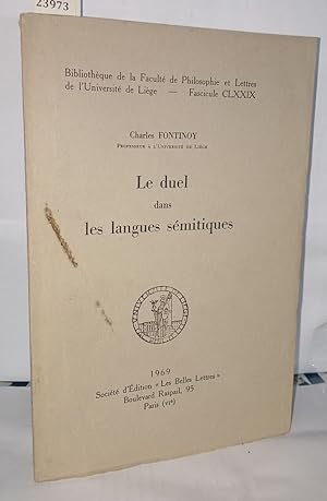 Seller image for Le duel dans les langues smitiques for sale by Librairie Albert-Etienne
