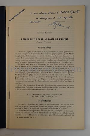 Bild des Verkufers fr Rgles de vie pour la sant de l'esprit zum Verkauf von Eric Zink Livres anciens