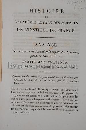Mémoires de l'Académie Royale des Sciences de l'Institut de France. Années 1819 et 1820