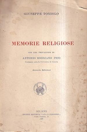 Imagen del vendedor de Memorie religiose a la venta por Il Salvalibro s.n.c. di Moscati Giovanni