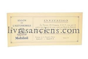 Invitation pour le Salon de l'Automobile 1924