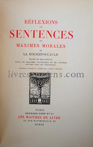 Réflexions ou Sentences et Maximes morales