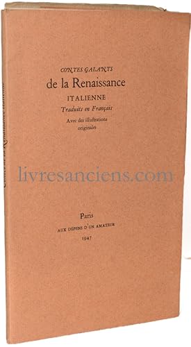 Bild des Verkufers fr Contes Galants de la Renaissance italienne zum Verkauf von Eric Zink Livres anciens