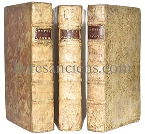Réunion de trois volumes reliés regroupant des textes à propos de la controverse sur les Jésuites
