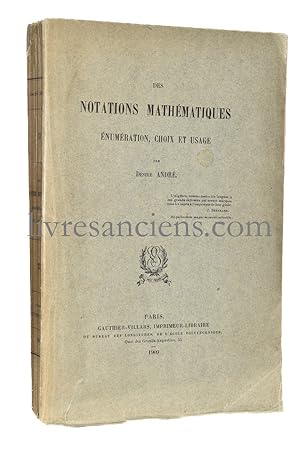 Des Notations mathématiques énumération, choix et usage