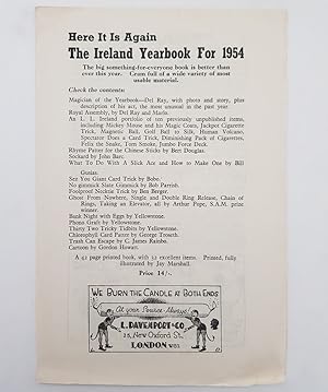 Imagen del vendedor de Here it is Again [Davenport's sales brochure]. The Ireland Yearbook for 1954. a la venta por Keel Row Bookshop Ltd - ABA, ILAB & PBFA