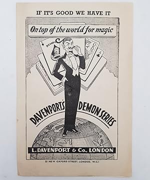 Imagen del vendedor de Davenport's Demon Series [Sales brochure]. On Top of the World for Magic. a la venta por Keel Row Bookshop Ltd - ABA, ILAB & PBFA