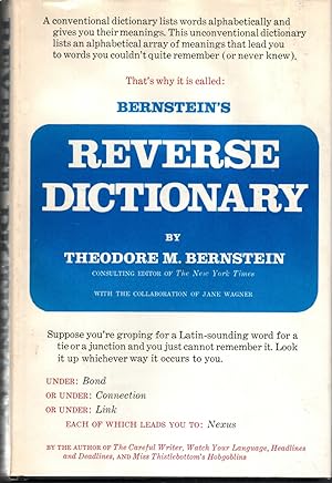 Immagine del venditore per BERSTEIN'S REVERSE DICTIONARY venduto da The Reading Well Bookstore