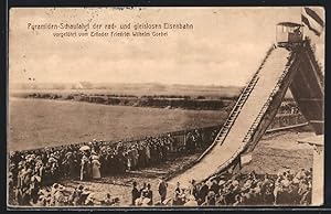 Ansichtskarte Kuriosa, Pyramiden-Schaufahrt der rad- und gleislosen Eisenbahn