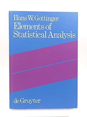 Imagen del vendedor de Elements of Statistical Analysis a la venta por Antiquariat Smock