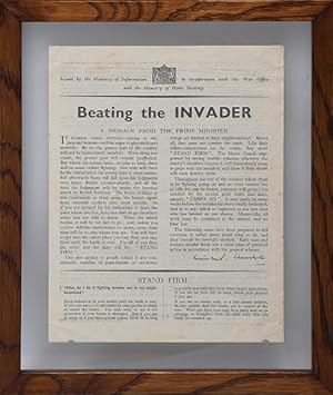 Seller image for Beating the Invader. A message from the Prime Minister. for sale by Peter Harrington.  ABA/ ILAB.