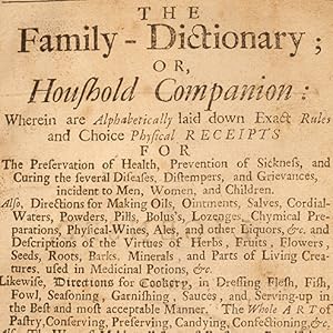 Family-Dictionary; or, Houshold Companion: The