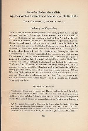 Seller image for Deutsche Biedermeiermedizin, Epoche zwischen Romantik und Naturalismus, 1830-1850 / for sale by PRISCA