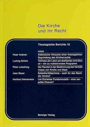 Bild des Verkufers fr Theologische Berichte; 15, Die Kirche und ihr Recht zum Verkauf von books4less (Versandantiquariat Petra Gros GmbH & Co. KG)