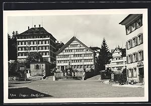 Ansichtskarte Trogen, Dorfplatz mit Wettersäule