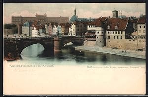 Ansichtskarte Kassel, Fuldabrücke mit Altstadt
