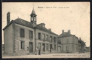 Carte postale Beine, Hotel de Ville, Justice de Paix