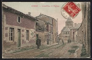 Carte postale Berru, Grand Rue et l`Eglise