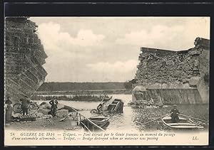 Carte postale Trilport, Bridge destroyed when a motorcar was passing, 1914