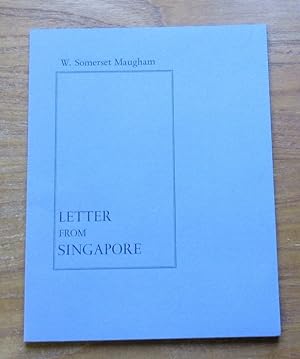 Bild des Verkufers fr Letter from Singapore. zum Verkauf von Salopian Books