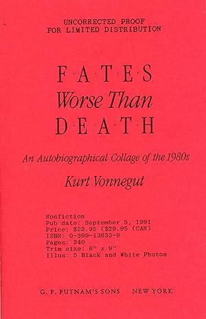 Image du vendeur pour FATES WORSE THAN DEATH: AN AUTOBIOGRAPHICAL COLLAGE OF THE 1980S mis en vente par Currey, L.W. Inc. ABAA/ILAB