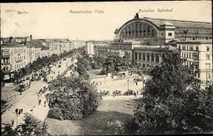 Ansichtskarte / Postkarte Berlin Kreuzberg, Askanischer Platz, Anhalter Bahnhof, Tram
