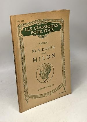 Imagen del vendedor de PLAIDOYER POUR T.A. MILON (In Extenso) (Traduction) (Les Classiques Pour Tous) a la venta por crealivres