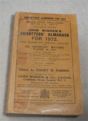 1922 Paperback Wisden with Facsimile Spine & Rear Cover