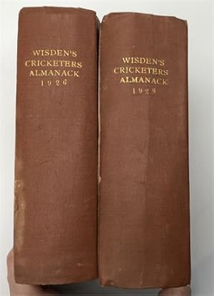 1926 and 1928 Wisdens Rebound to the Title Page. Poor.