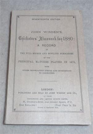 1880 Wisden Cricketers Almanack - Paperback with Facs Parts.