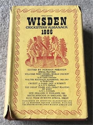 1966 Original Hardback Wisden with Dust Jacket - Poor