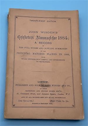 1884 Paperback Wisden - Very Good Condition