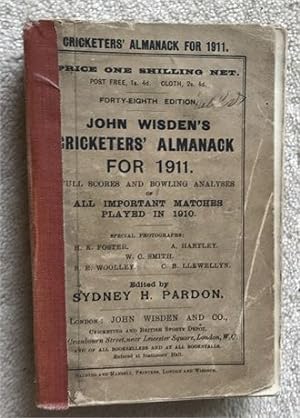 1911 Original Paperback Wisden with Tape to Spine. Poor