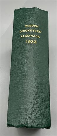 1933 Wisden Rebind, bound without Covers