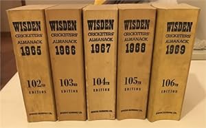 1965 - 1969 Wisdens, Linen Set (Set of 5)--8/10s