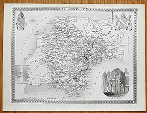 Antique Map DEVON, Devonshire, Thomas Moule, Original c1840