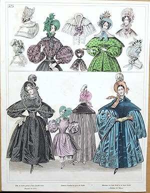 Antique Fashion Print, No 525 Townsend Ladies Paris Period Costume Plate 1833