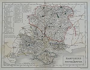 Antique Map HAMPSHIRE, Chapman &Hall 1843