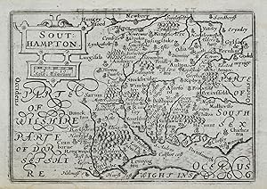 Antique Map HAMPSHIRE, Van Den Keere, Miniature Speed original 1646
