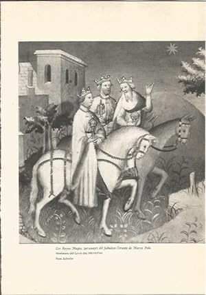 Imagen del vendedor de LAMINA 24718: Los Reyes Magos, miniatura del Livre des Merveilles a la venta por EL BOLETIN