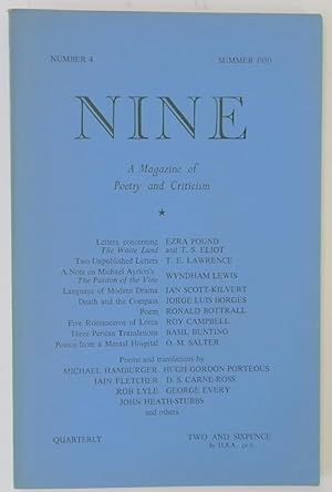 Image du vendeur pour Nine: A Magazine of Poetry and Criticism, Number 4, Summer 1950 mis en vente par PsychoBabel & Skoob Books