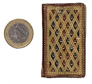 Bild des Verkufers fr London Almanack for the Year of Christ 1788.London, T. Carnan, [1788]. 24mo(?) (5.7 x 3.3 cm). With an engraved armorial title-page, 4 full-page engraved portraits, and a half-page engraved view. Contemporary elaborately gold-tooled red morocco, the gold-tooled boards are beautifully decorated with a white morocco trellis-like (mosaic) pattern with red and green lozenge shaped morocco inlays, gilt edges, marbled endpapers. zum Verkauf von Antiquariaat FORUM BV