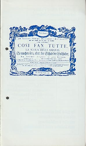 Seller image for Programmheft Wolfgang Amadeus Mozart COSI FAN TUTTE Premiere 10. Oktober 1984 Spieljahr 1984 for sale by Programmhefte24 Schauspiel und Musiktheater der letzten 150 Jahre