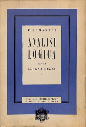 Immagine del venditore per Analisi logica per la scuola media venduto da FolignoLibri