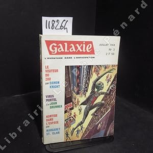 Bild des Verkufers fr Galaxie - L'aventure dans l'anticipation. N3, juillet 1964 : Le visiteur du zoo (Damon Knight); Colportage galactique (James Causey); Virus mortel (John Brunner); O sont les autres? (Cordwainer Smith); Le mur des lamentations (Roger Dee); Hantise dans l'espace (Margaret St. Clair); Les visages du dehors (Bruce McAllister; Les parasites (Jerome Bixby) zum Verkauf von Librairie-Bouquinerie Le Pre Pnard