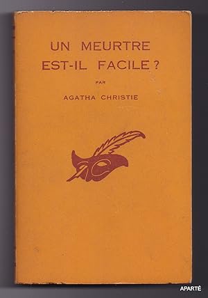 Imagen del vendedor de UN MEURTRE EST IL FACILE ? Traduit de l'anglais par Michel Le Houbie. a la venta por Apart